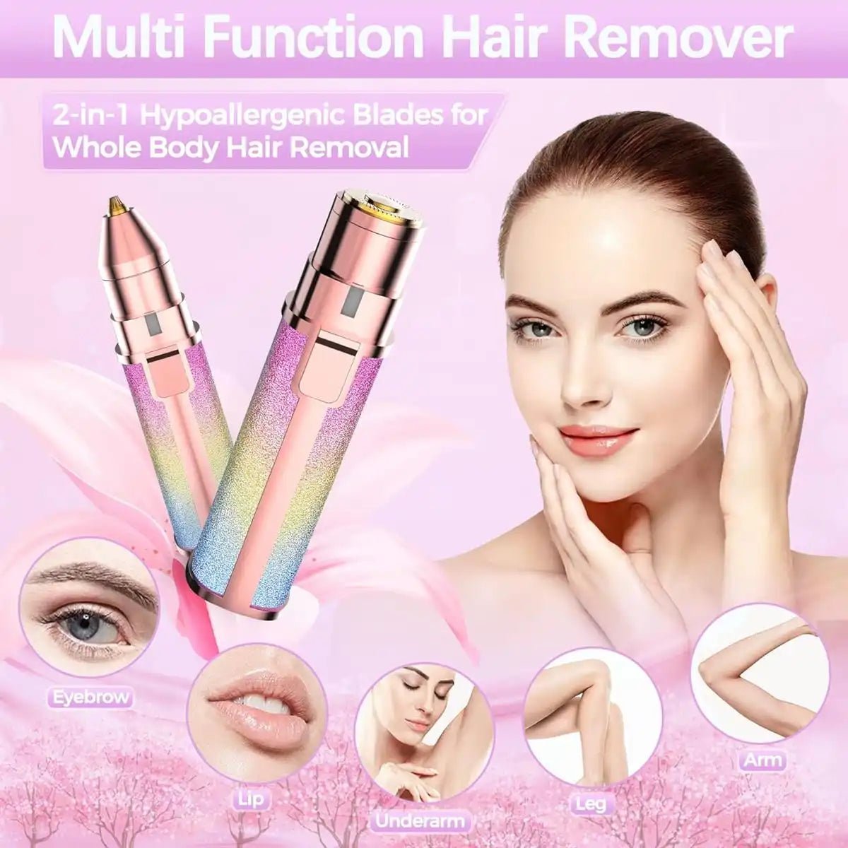 ✨ 2 - in - 1 Electric Eyebrow Trimmer & Facial Hair Remover for Women - Ummati Essentials