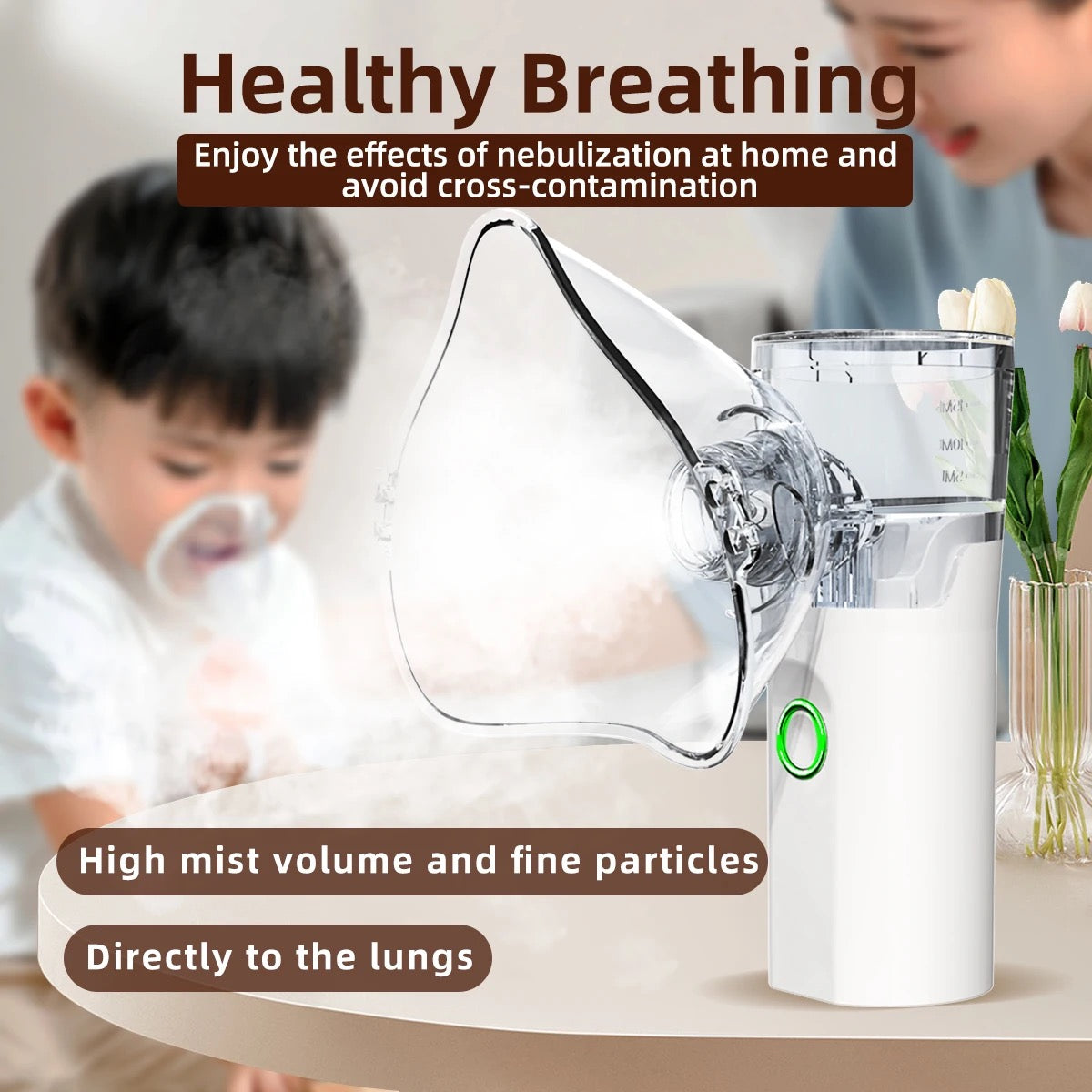 Portable Mesh Nebulizer Machine with Mask – Kids & Adults