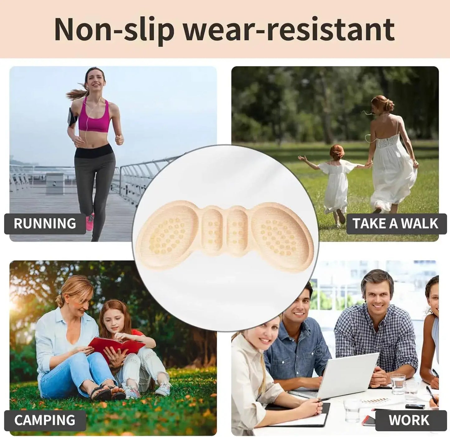 Anti-Slip Heel Cushion Pads for Shoes