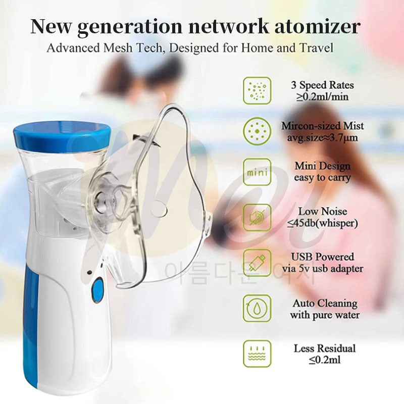 Portable Mesh Nebulizer Machine with Mask – Kids & Adults